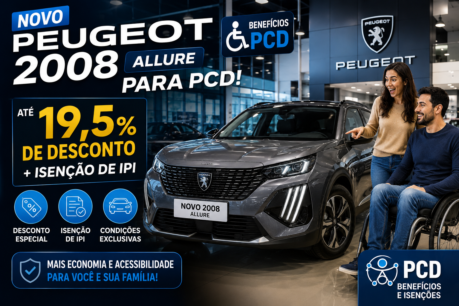 Peugeot 2008 Allure PCD 2026: confira o desconto especial e os benefícios disponíveis